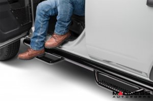 Ford Bronco Side Steps - 4 Door - 3" Nerf Step Bars - Gloss Black - N Fab 